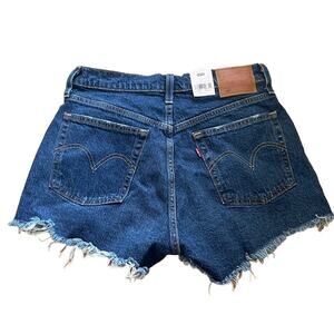 Levi’s 501 High Rise Cut Off Shorts Women’s 28 Dark Wash Frayed Hem NWT